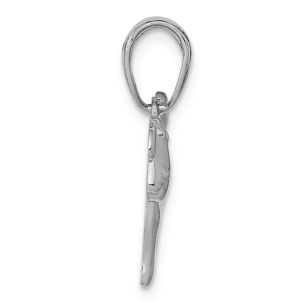 FJC Finejewelers 14k White Gold White Dog Charm