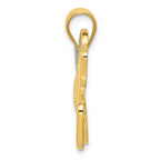 FJC Finejewelers 14k Yellow Gold with Rhodium Filigree Horse Charm