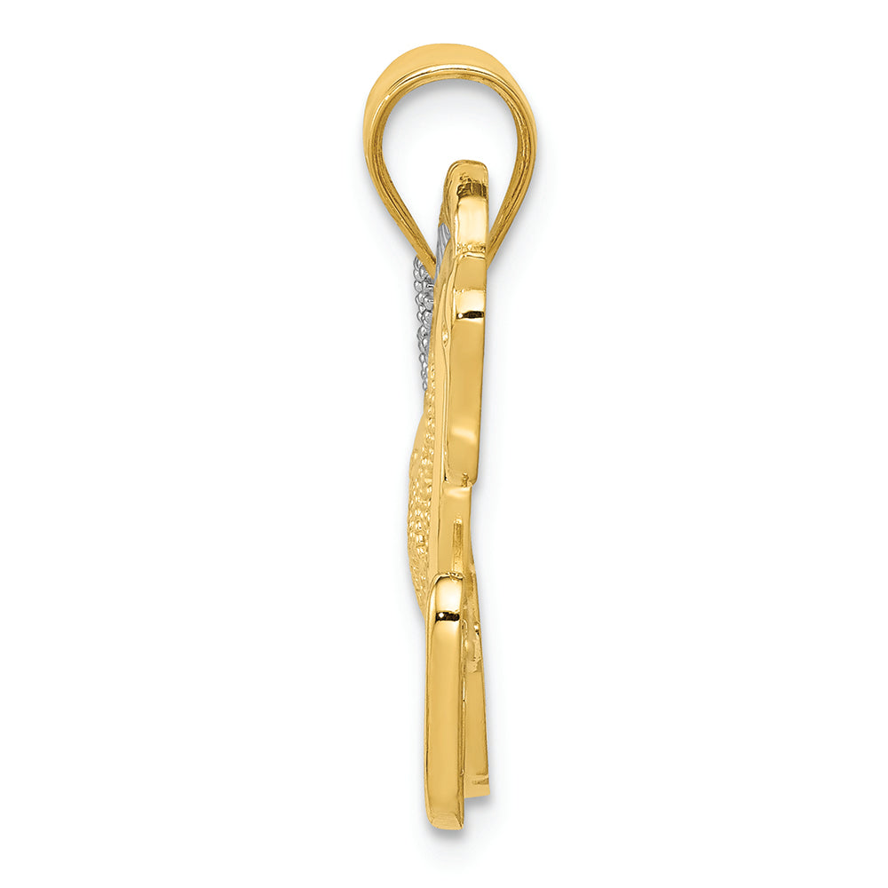 FJC Finejewelers 14k Yellow Gold with Rhodium Filigree Horse Charm