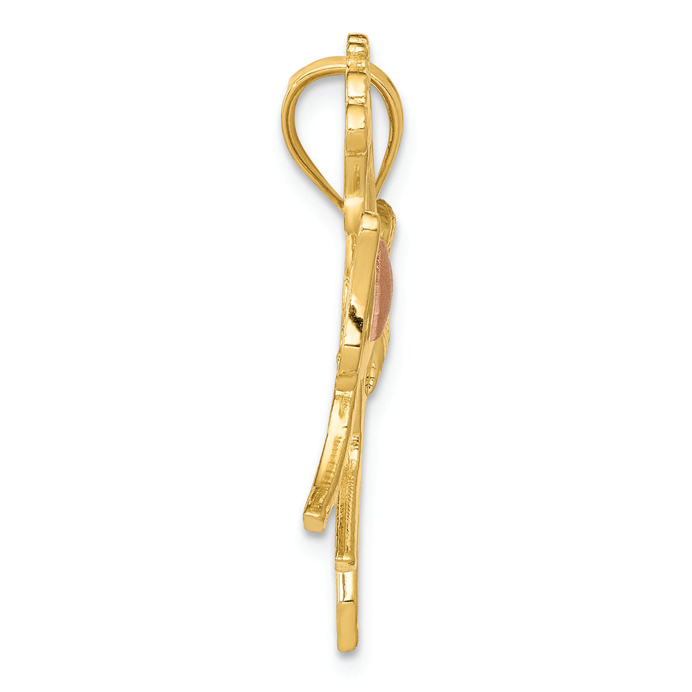 FJC Finejewelers 14k Yellow Rose Gold Horse with Heart Charm