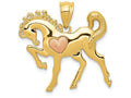 FJC Finejewelers 14k Yellow Rose Gold Horse with Heart Charm