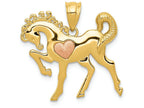 FJC Finejewelers 14k Yellow Rose Gold Horse with Heart Charm