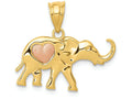 FJC Finejewelers 14k Yellow Rose Gold Elephant with Heart Charm