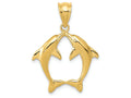 FJC Finejewelers 14k Yellow Gold Two Dolphins Charm