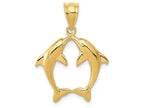 FJC Finejewelers 14k Yellow Gold Two Dolphins Charm