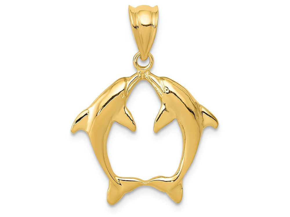FJC Finejewelers 14k Yellow Gold Two Dolphins Charm
