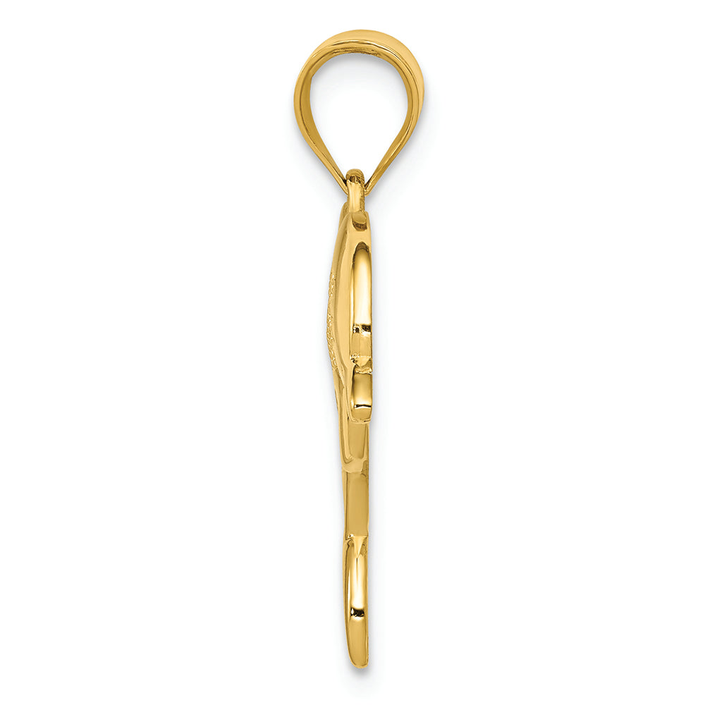 FJC Finejewelers 14k Yellow Gold Filigree Dolphin Charm