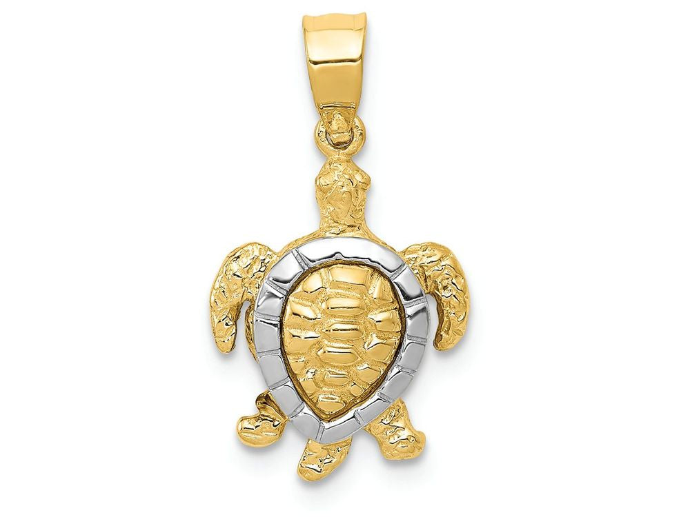 FJC Finejewelers 14k Yellow White Gold Turtle Charm