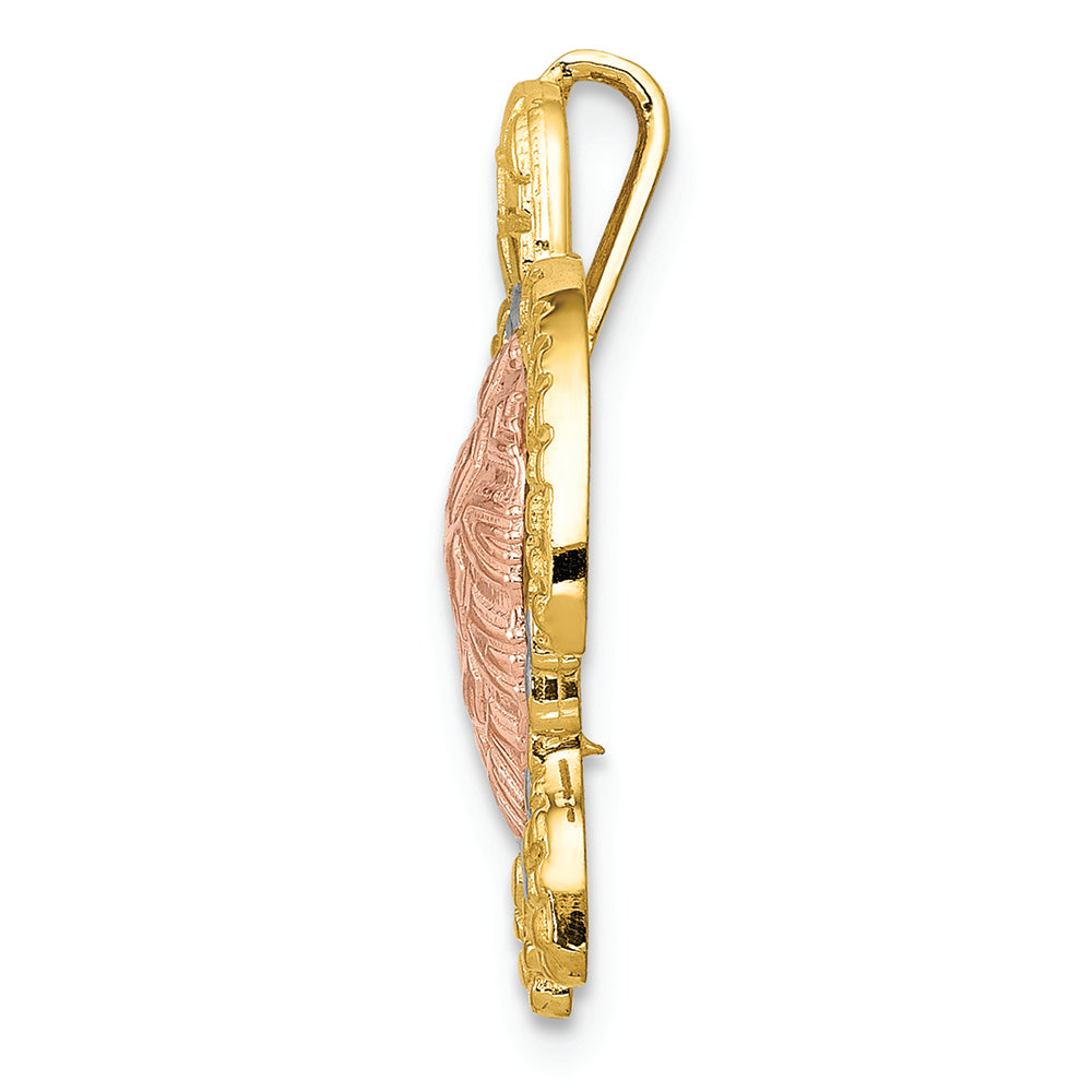 FJC Finejewelers 14k Two-tone Gold White with Rhodium Turtle Charm Slide