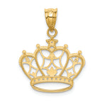 FJC Finejewelers 14k Yellow Gold with Rhodium Crown Charm