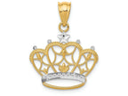 FJC Finejewelers 14k Yellow Gold with Rhodium Crown Charm
