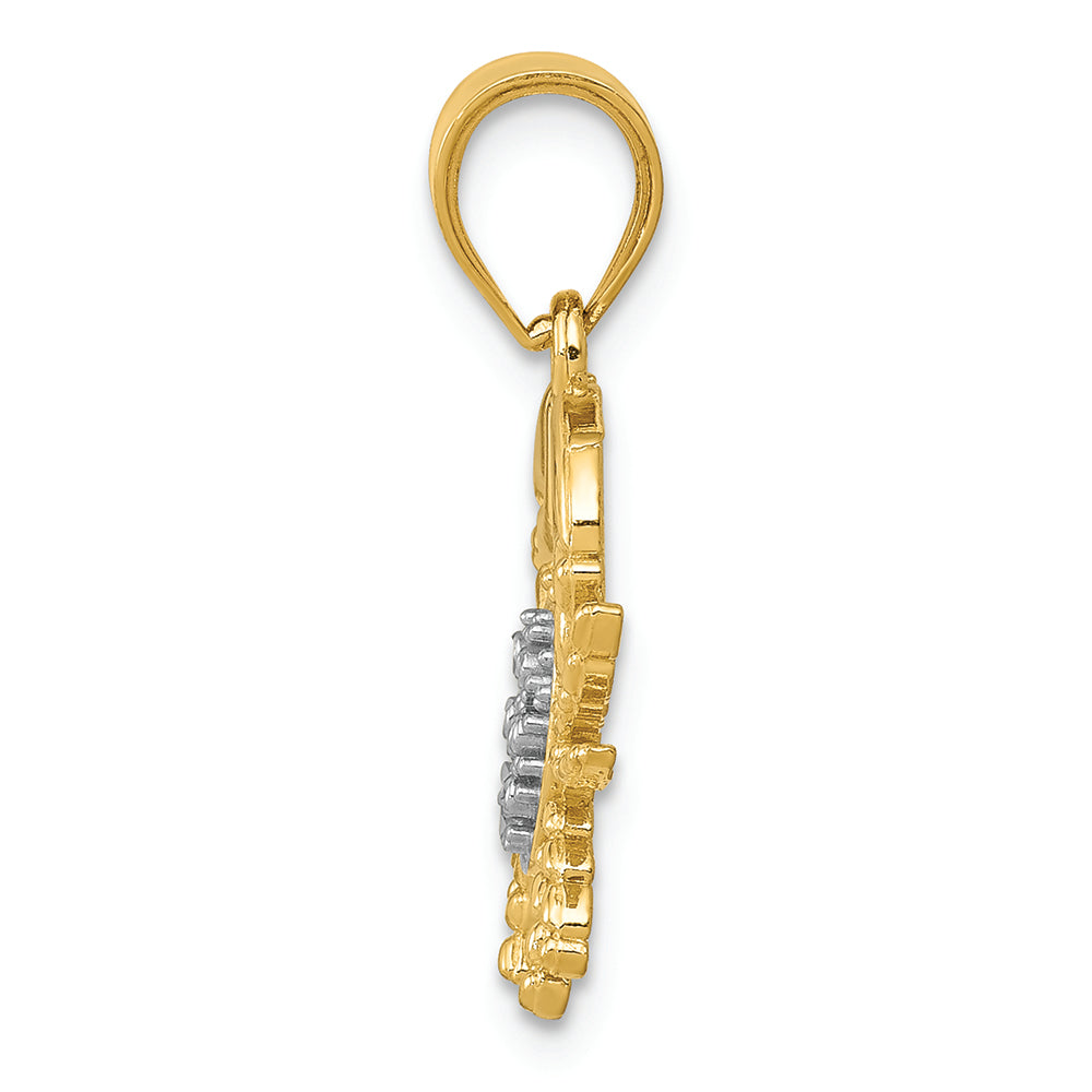FJC Finejewelers 14k Yellow Gold with Rhodium Bright Cut Crab Charm