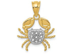 FJC Finejewelers 14k Yellow Gold with Rhodium Bright Cut Crab Charm