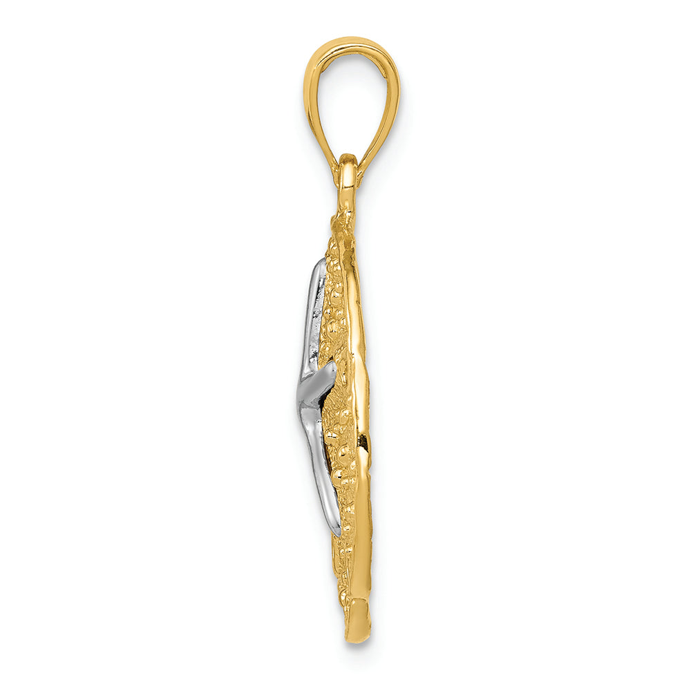 FJC Finejewelers 14k Two Tone Sand Dollar with Starfish Charm