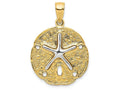 FJC Finejewelers 14k Two Tone Sand Dollar with Starfish Charm