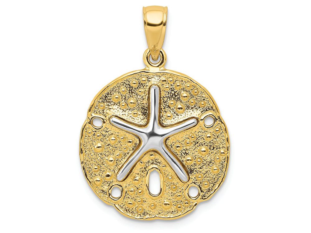 FJC Finejewelers 14k Two Tone Sand Dollar with Starfish Charm