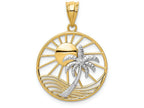 FJC Finejewelers 14k Two Tone Sun Palm Tree Charm