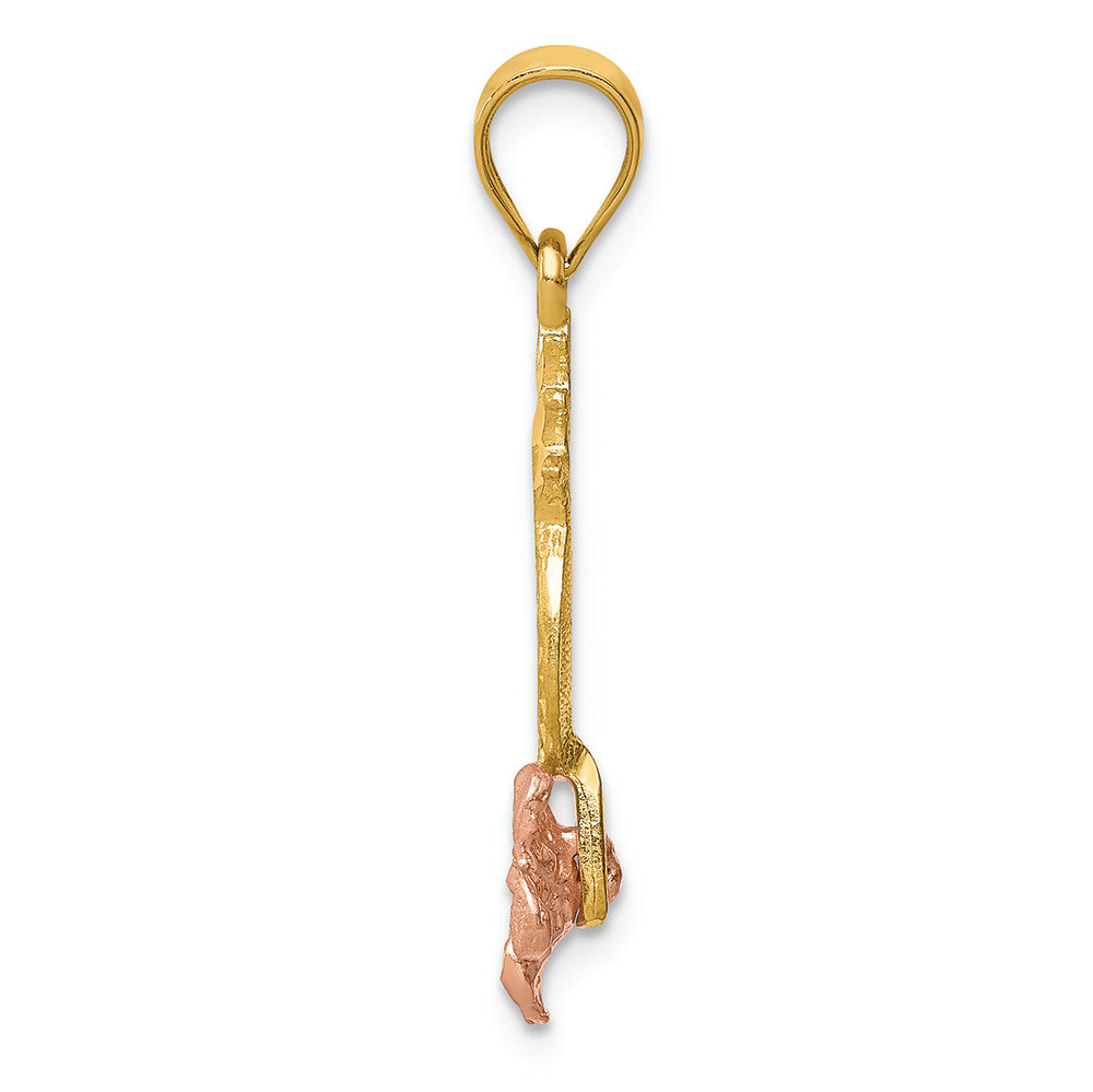 FJC Finejewelers 14k Yellow Rose Gold Pineapple with Plumeria Charm