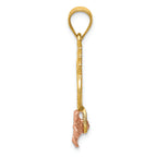 FJC Finejewelers 14k Yellow Rose Gold Pineapple with Plumeria Charm