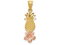 FJC Finejewelers 14k Yellow Rose Gold Pineapple with Plumeria Charm