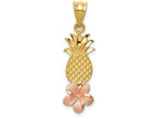 FJC Finejewelers 14k Yellow Rose Gold Pineapple with Plumeria Charm