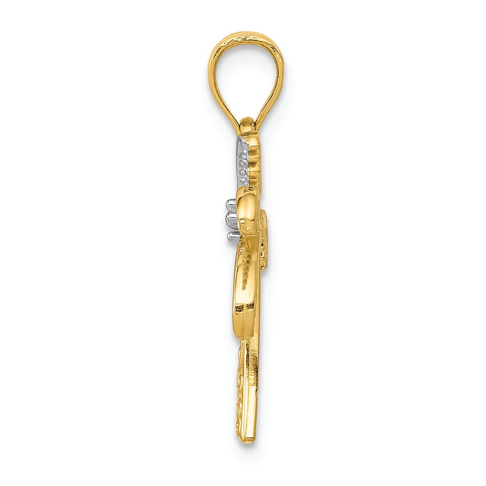 FJC Finejewelers 14k Yellow Gold with Rhodium Palm Tree Charm