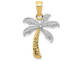 FJC Finejewelers 14k Yellow Gold with Rhodium Palm Tree Charm