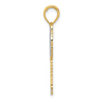 FJC Finejewelers 14k Yellow Gold with Rhodium Polished And Textured Palm Tree Charm