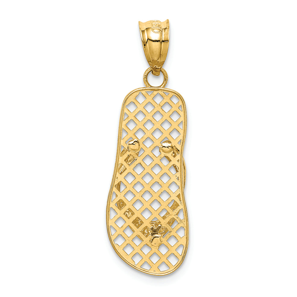 FJC Finejewelers 14k Yellow Gold Mesh Flip Flop Charm