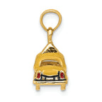 FJC Finejewelers 14k Yellow Gold 3d Enameled Taxi Charm