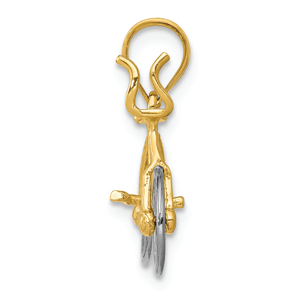 FJC Finejewelers 14k Yellow White Gold Moveable Bicycle Charm