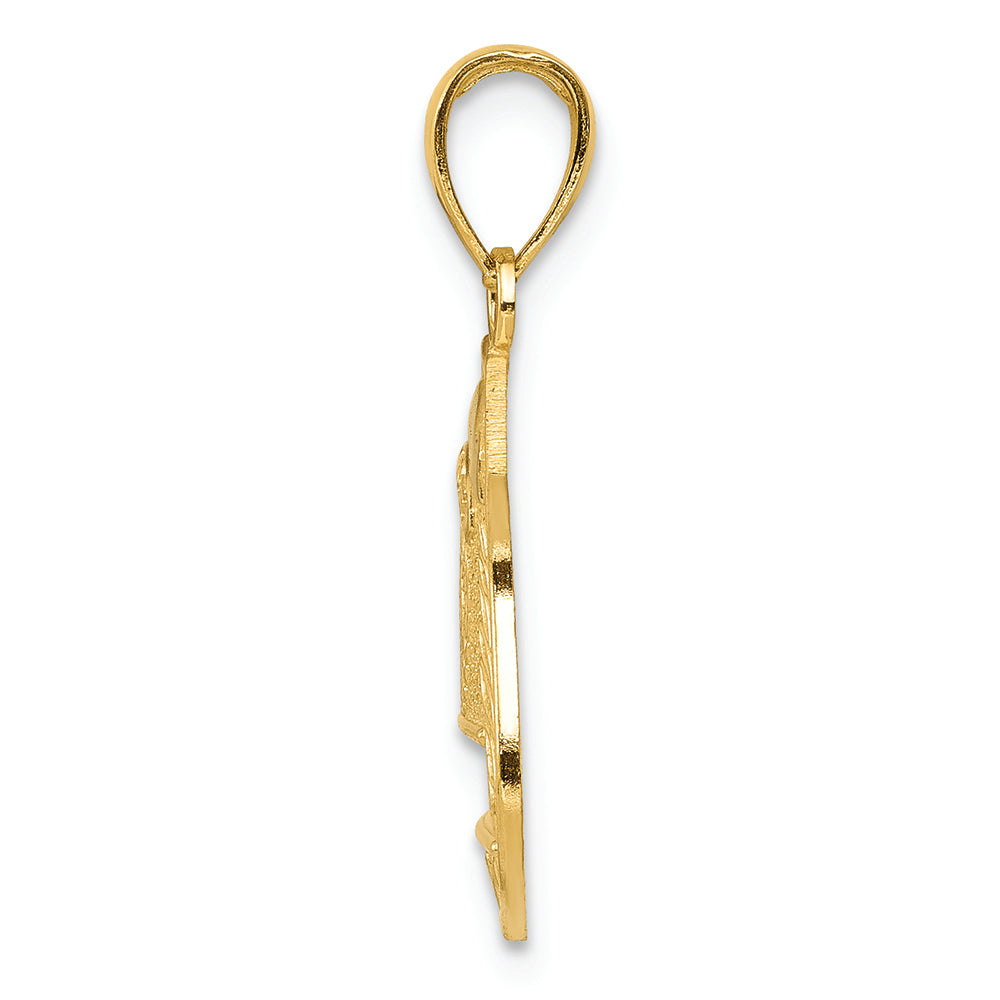 FJC Finejewelers 14k Yellow Gold with Rhodium Police Badge Charm