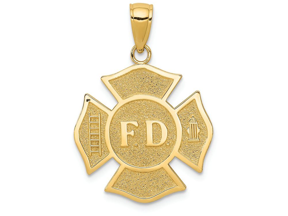 FJC Finejewelers 14k Yellow Gold Fire Department Badge Charm