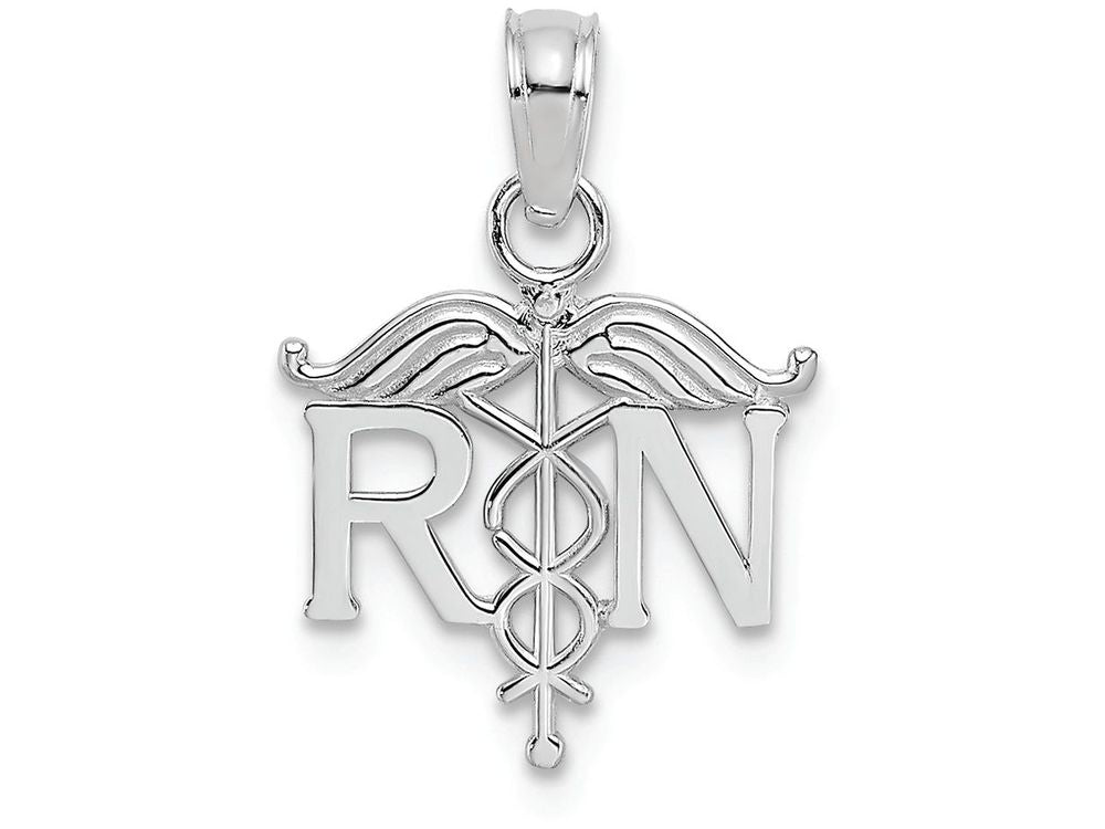 FJC Finejewelers 14k White Gold Registered Nurse Charm