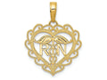 FJC Finejewelers 14k Yellow Gold Registered Nurse Heart Charm