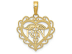 FJC Finejewelers 14k Yellow Gold Registered Nurse Heart Charm