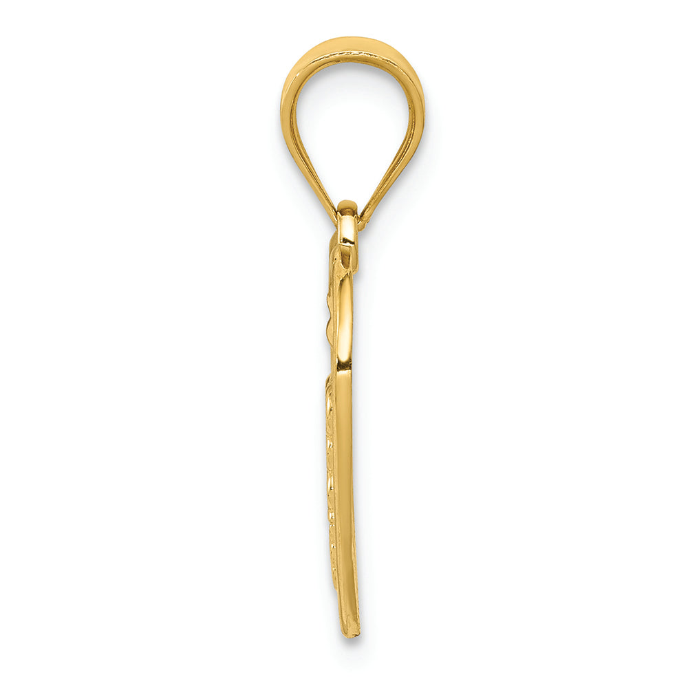 FJC Finejewelers 14k Yellow Gold Caduceus Heart Medical Charm
