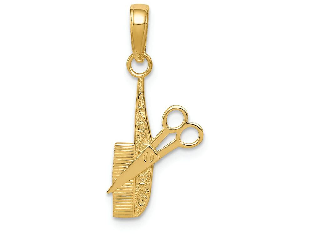 FJC Finejewelers 14k Yellow Gold Comb Scissors Charm