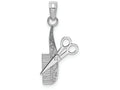 FJC Finejewelers 14k White Gold White Hairdresser Comb Scissors Charm