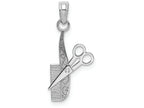 FJC Finejewelers 14k White Gold White Hairdresser Comb Scissors Charm