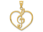 FJC Finejewelers 14k Yellow Gold Treble Clef In Heart Charm