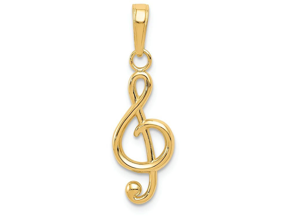 FJC Finejewelers 14k Yellow Gold Polished Open-backed Treble Clef Charm