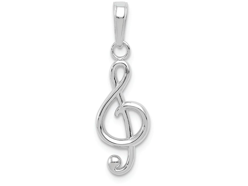 FJC Finejewelers 14k White Gold Treble Clef Note - Music Note Charm