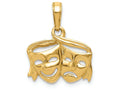 FJC Finejewelers 14k Yellow Gold Satin Polished Open-backed Comedytragedy Charm