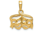 FJC Finejewelers 14k Yellow Gold Satin Polished Open-backed Comedytragedy Charm