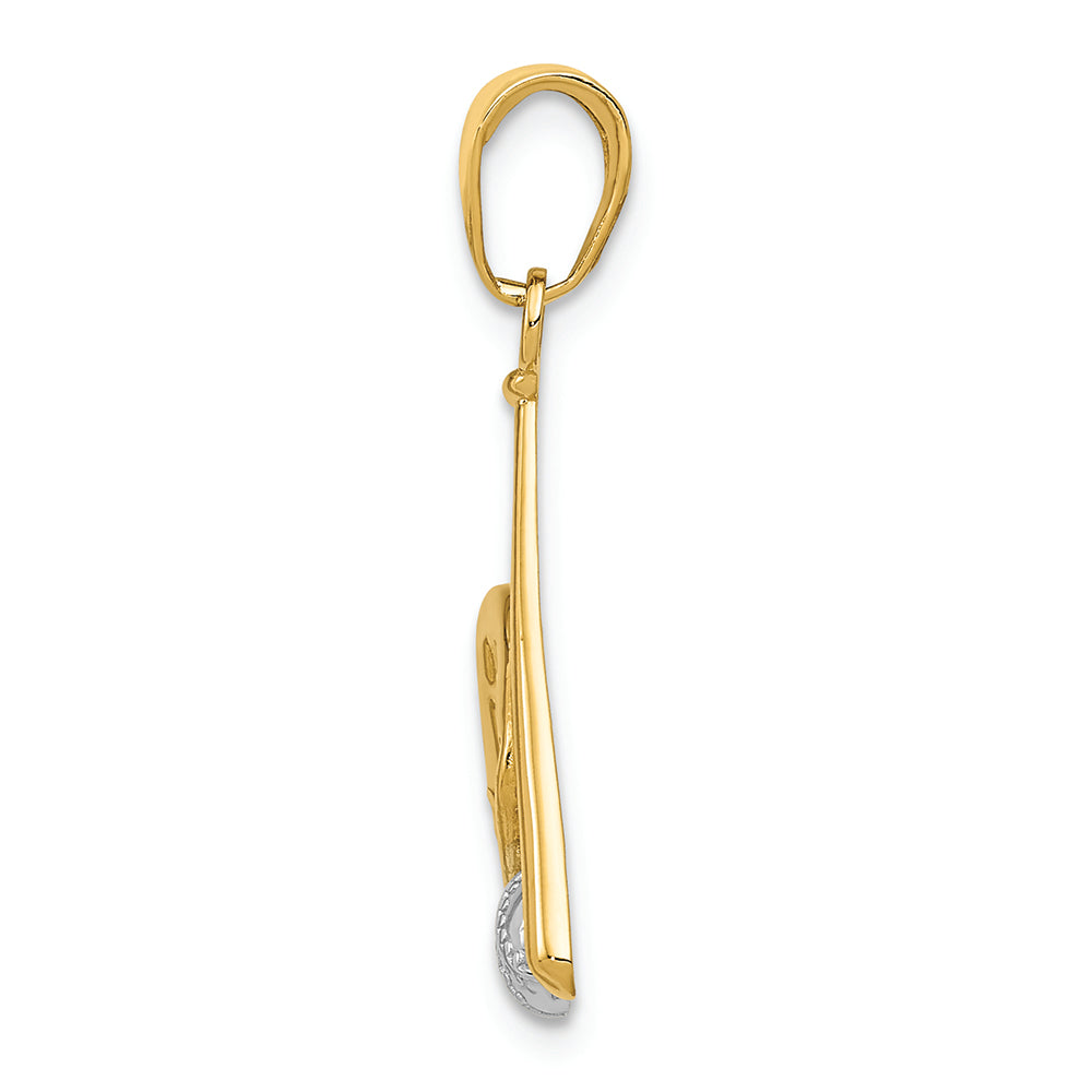 FJC Finejewelers 14k Yellow Gold with Rhodium Baseball  Bat  Glove Charm