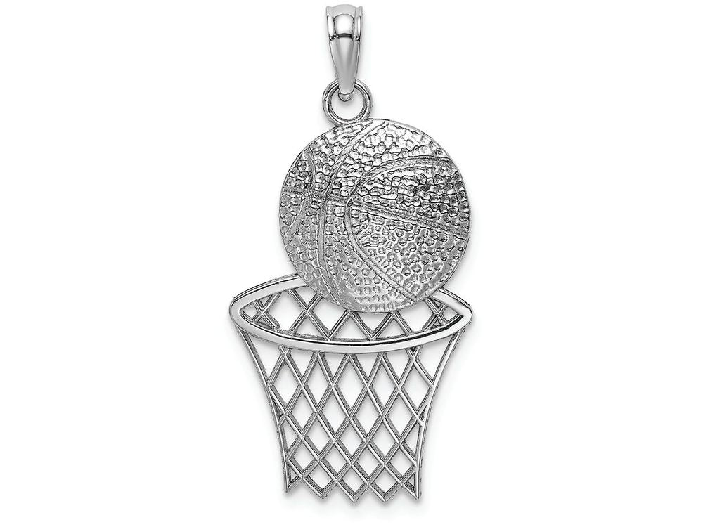 FJC Finejewelers 14k White Gold Bright Cut Basketball Net Charm