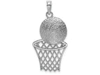 FJC Finejewelers 14k White Gold Bright Cut Basketball Net Charm