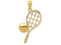 FJC Finejewelers 14k Yellow Gold Bright Cut Tennis Racquet Charm