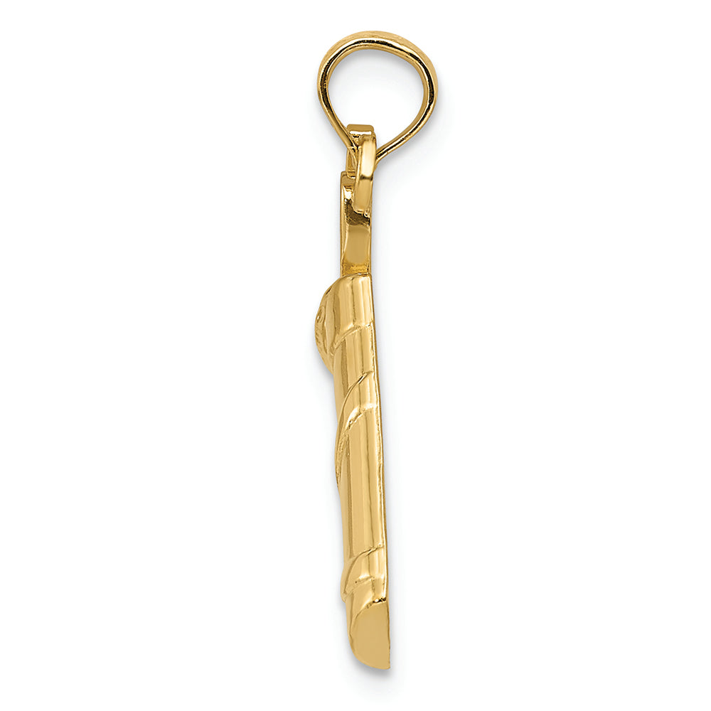 FJC Finejewelers 14k Yellow Gold Bright Cut Golf Bag Charm